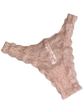 NWT Victoria’s Secret Nude/Tan Floral Lace Cheeky Panty, Size XL